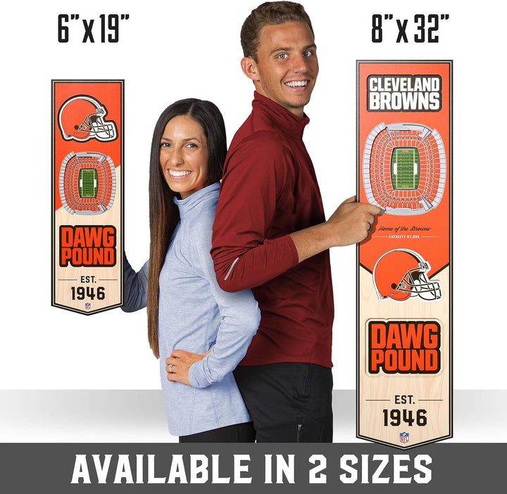 YouTheFan NFL 3D Stadion Banner, 15,2 x 48,3 cm Cleveland Browns, Cleveland Browns