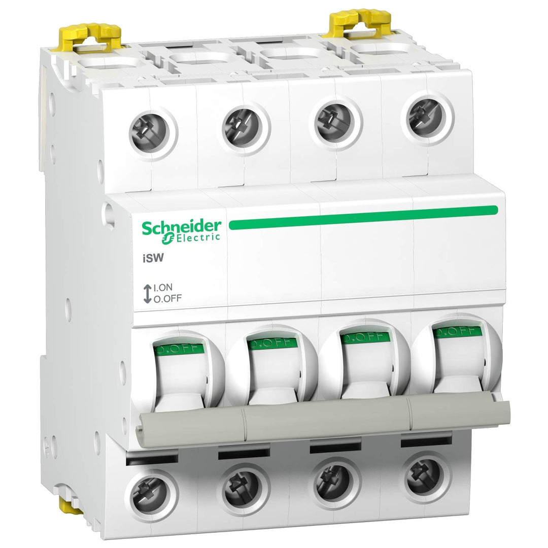 Schneider A9S65440 Lastlasttrennschalter Isw, 4P, 40A, 240V AC, weiss, 73mm x 72mm x 85mm