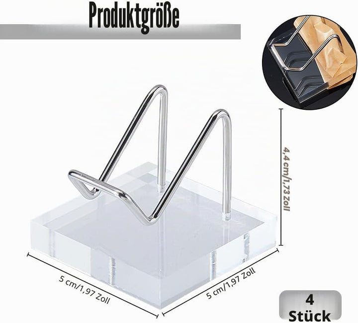 DICOSMETIC 4 Stück Kristall Display Halter Metall Arm Display Ständer Acryl Edelstahl Ständer Felsen