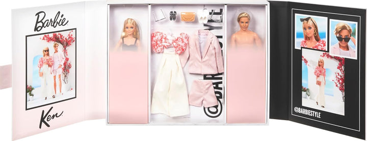 BARBIE Made to Move Puppe - Zweierpack Barbie und Ken mit luxuriöser Bademode und Accessoires, Puppe