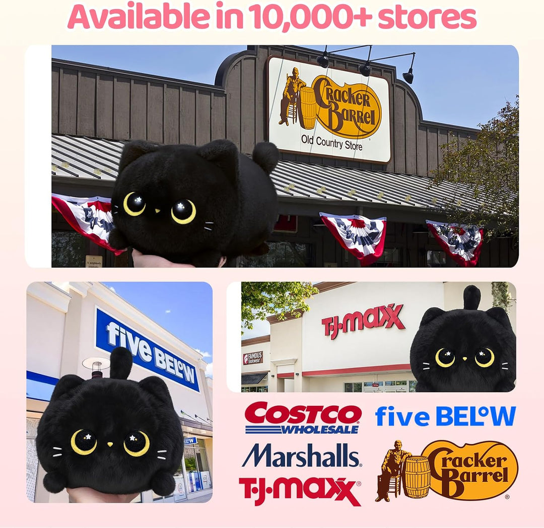 Mewaii Schwarze Katze Plüsch Niedliche Katze Plüschtier Weiches Kätzchen Plüsch Kuschelkissen Anime