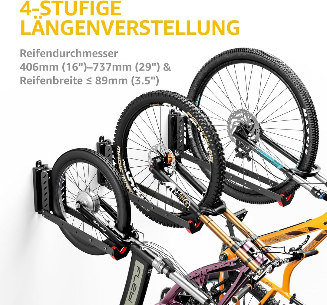 monTEK Schwenkbare Fahrrad Wandhalterung, Fahrradhalterung Wand ohne schweres Heben, platzsparender