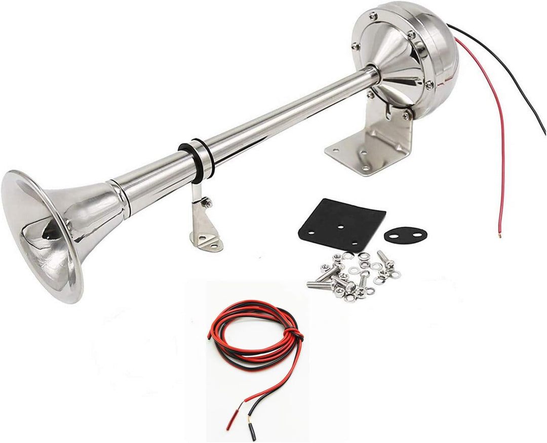 YIYIDA Autohupe elektrisches Horn Hupe elektrisch Edelstahl einzelne trompete car horn135dB autohorn