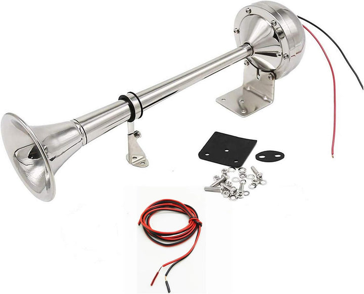 YIYIDA Autohupe elektrisches Horn Hupe elektrisch Edelstahl einzelne trompete car horn135dB autohorn