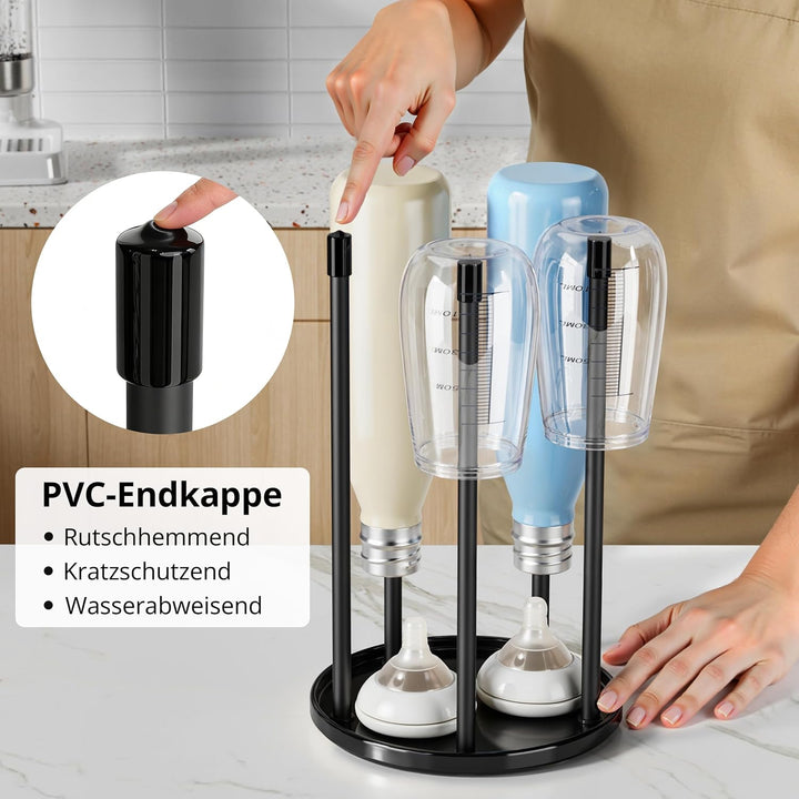 Flaschenhalter für SodaStream - Premium Abtropfhalter aus Keramik Abtropfständer mit Abtropfwanne fü