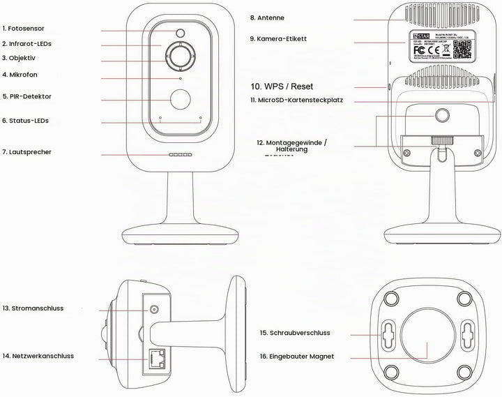 INSTAR IN-8401 2K+ Weiss - LAN/WLAN Überwachungskamera mit KI (AI) - IP Kamera - WPA3-2,4 und 5Ghz W