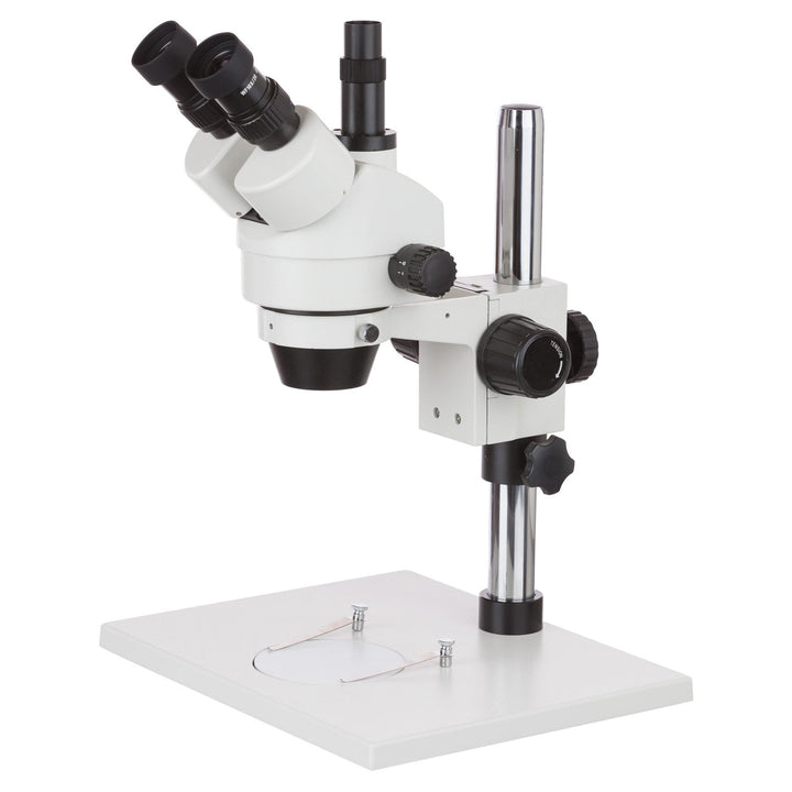 AmScope SM-1T Trinokulares Inspektionsmikroskop mit Extra Grossem Ständer, 7X-45X, Weiss
