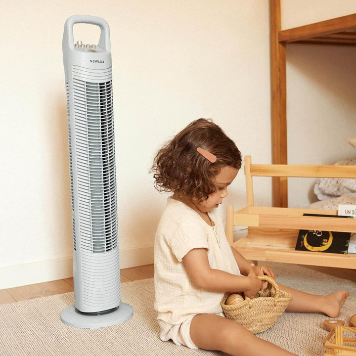 Newlux - Turmventilator ohne Flügel W80 (45W) 3 Geschwindigkeitsstufen, 70° Oszillation und Timer 12