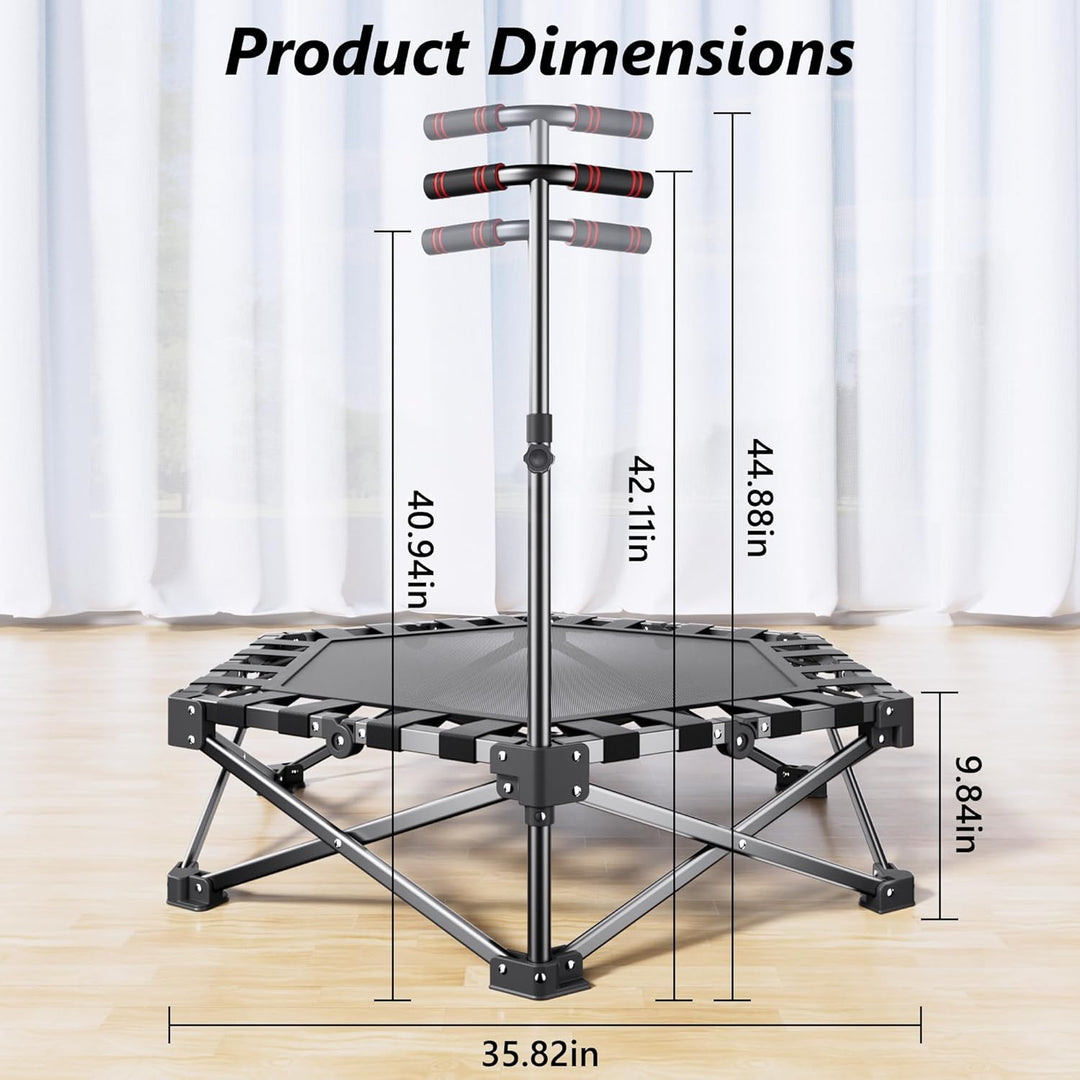 Klappbares Fitness-Trampolin Übung Rebounder 110cm Sechseckiges Trainingstrampolin Octogonales