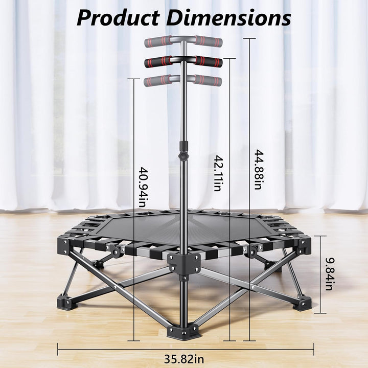 Klappbares Fitness-Trampolin Übung Rebounder 110cm Sechseckiges Trainingstrampolin Octogonales