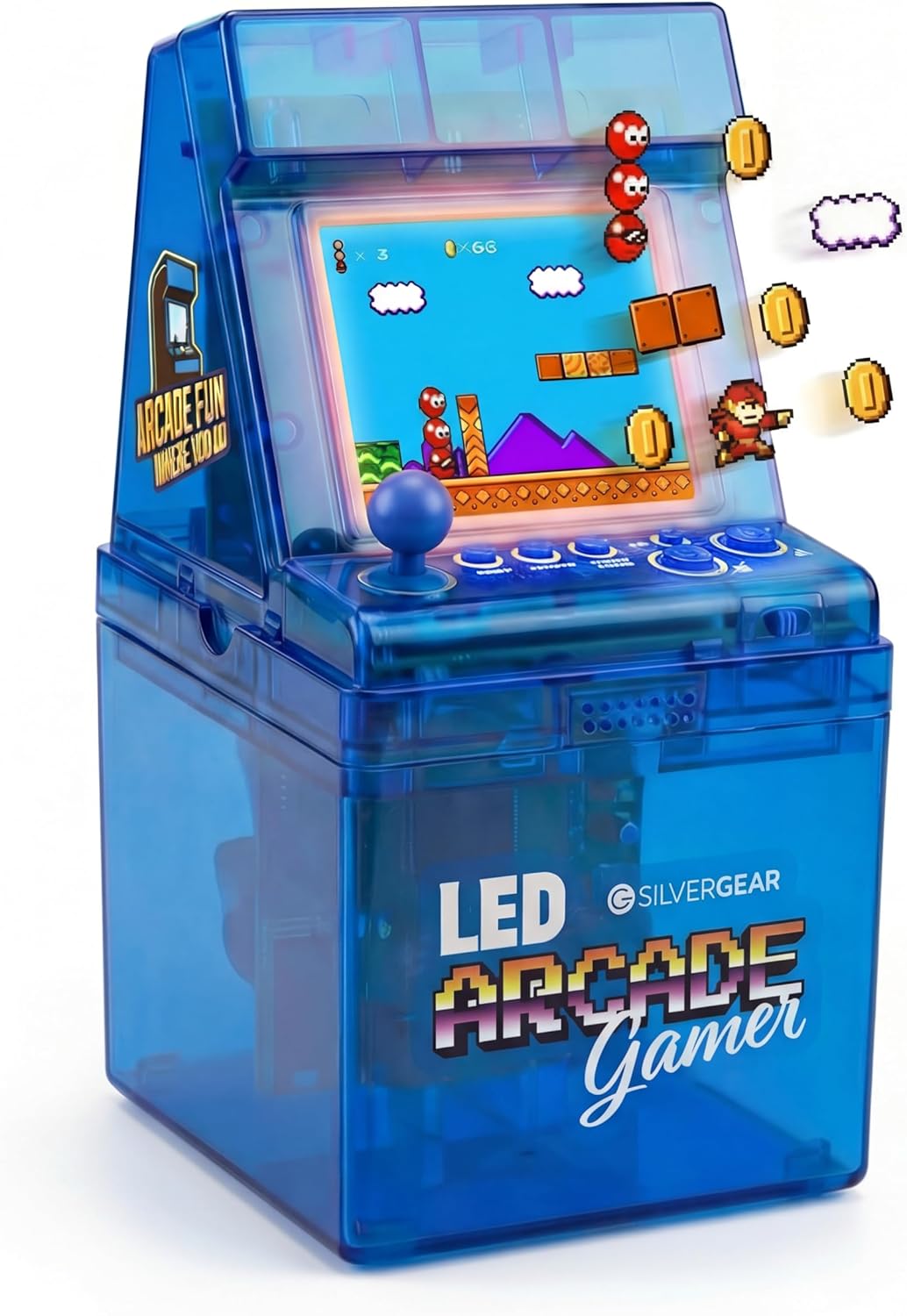 Silvergear® Mini Retro Arcade Spielkonsole 240 Spiele | Tragbare Arcade Maschine im Mini Format | 8