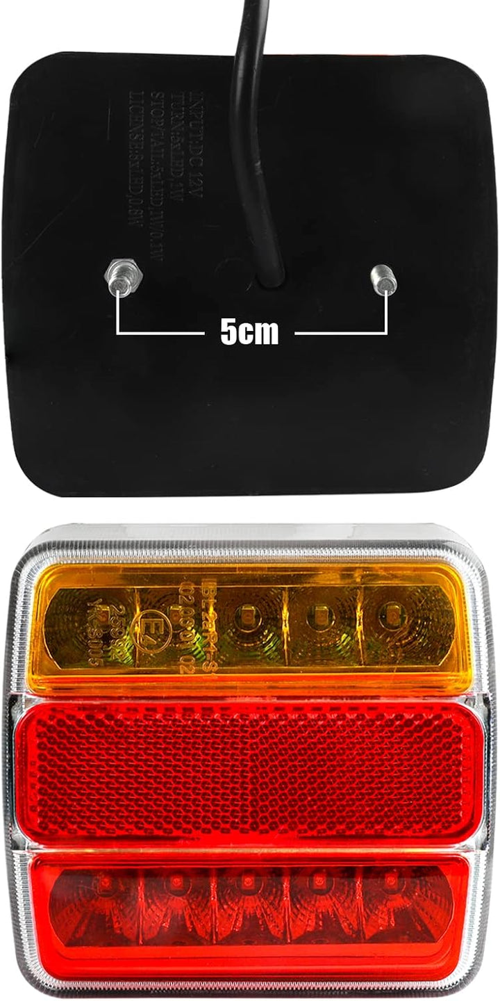 Yuanjoy 2 Stück 12 V LED-Rücklichter für Anhänger, 5 Funktionen - mit Bremslichter, Blinker, Positio