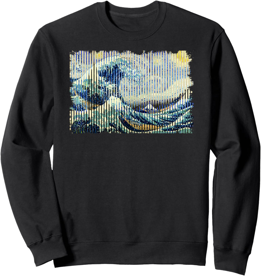 Grosse Sternennacht Welle Berühmte Kunst Van Gogh Hokusai Sweatshirt