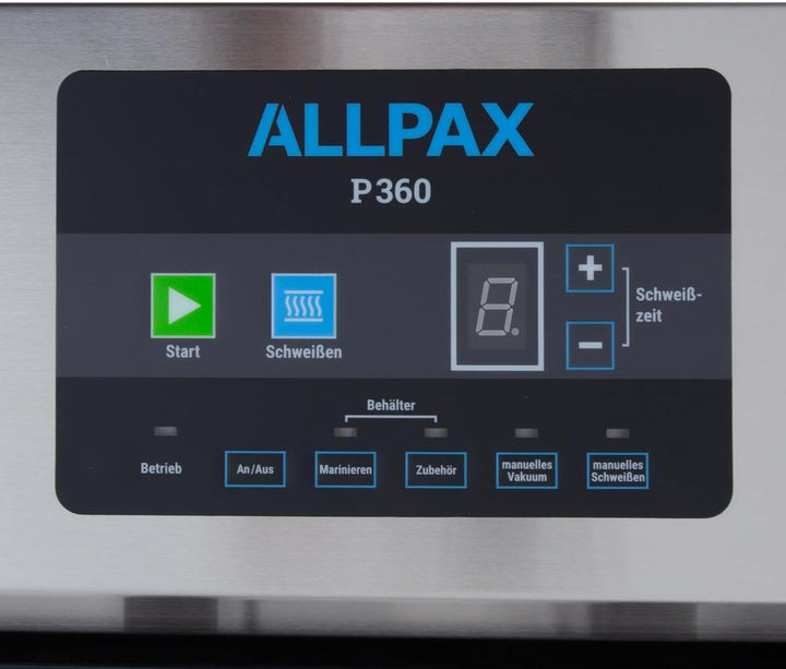 Allpax Vakuumiergerät P 360, Folienschweisser für Lebensmittel &amp; druckempfindliche Produkte, vakuumd