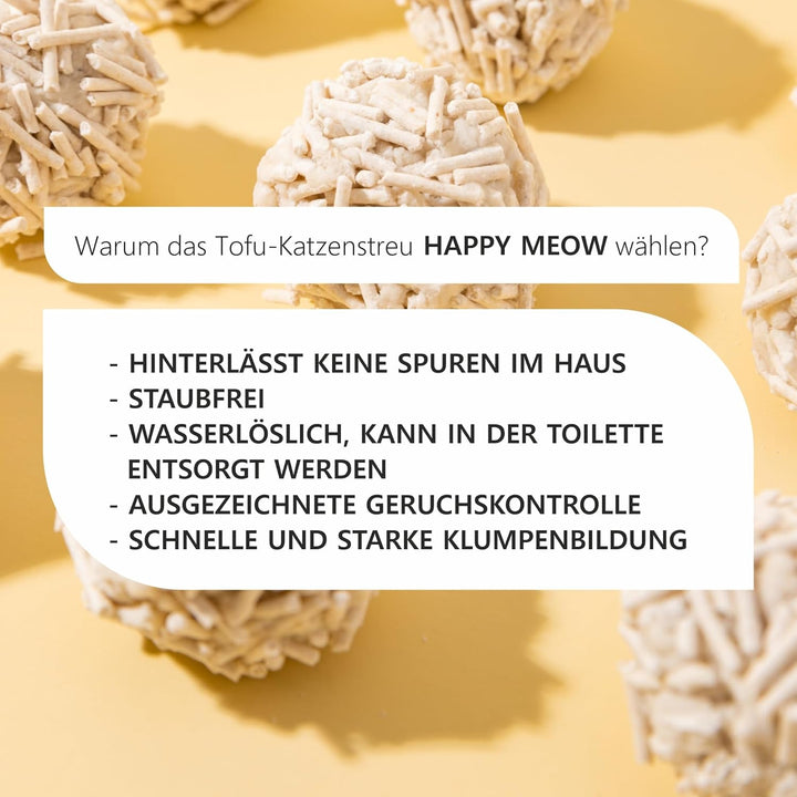 Tofu Katzenstreu (18 l/7,5 kg), natürlich und biologisch abbaubar, sofortige Bindemittel, staubarm,