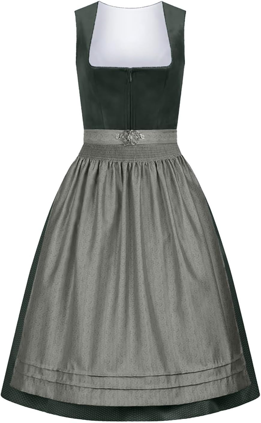 Generisch Trachtenmode Exklusives Designer Langes Dirndl Miriam inkl. Spitzen Dirndlschürze Gr. 3660