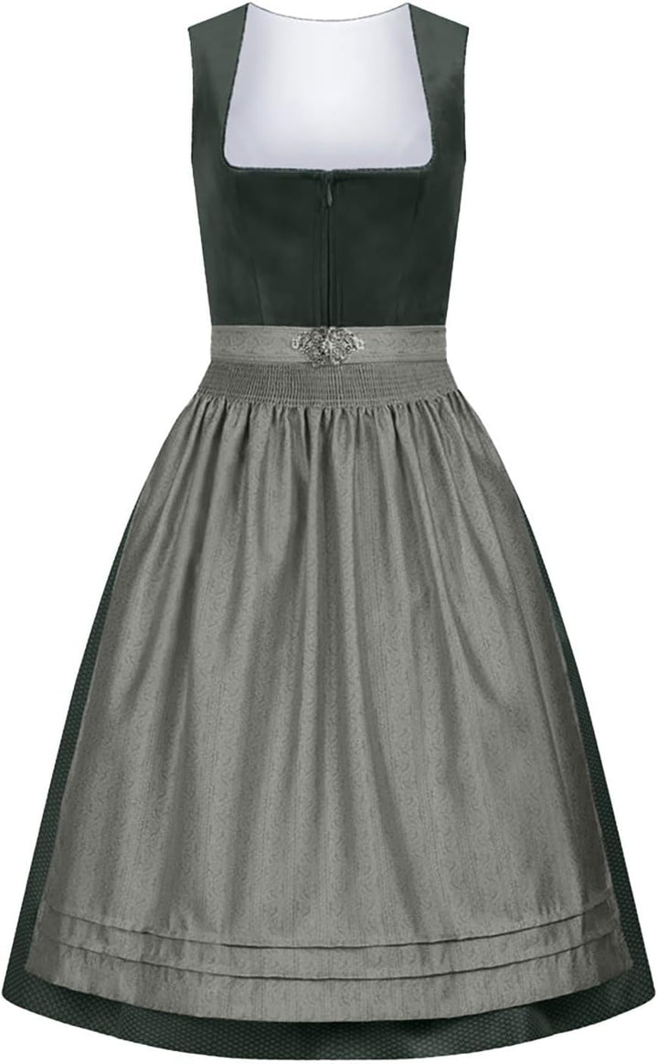 Generisch Trachtenmode Exklusives Designer Langes Dirndl Miriam inkl. Spitzen Dirndlschürze Gr. 3660