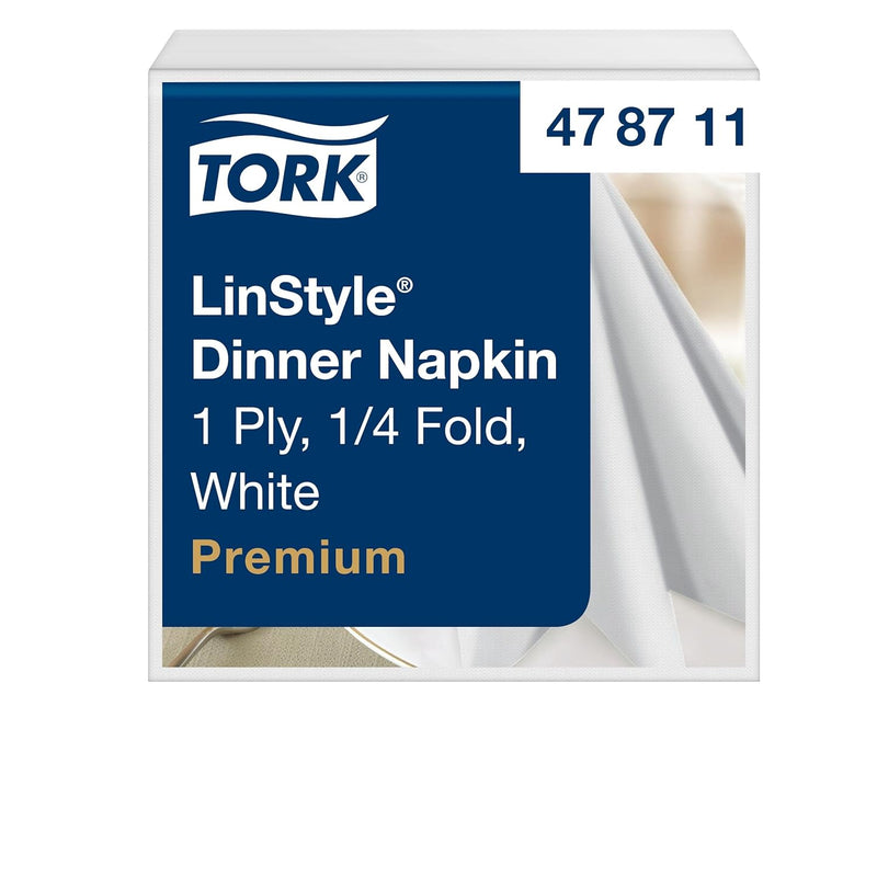 Tork 478711 Linstyle Premium Dinnerservietten Weiss / Servietten stoffähnlich und saugfähig / 1-lagi