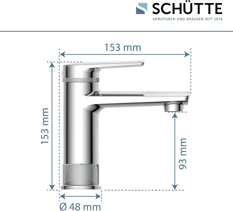 SCHÜTTE 33410 LIVERPOOL Waschtischarmatur in edlem chrom-glänzend Design, Wasserhahn für Ihr Bad mit