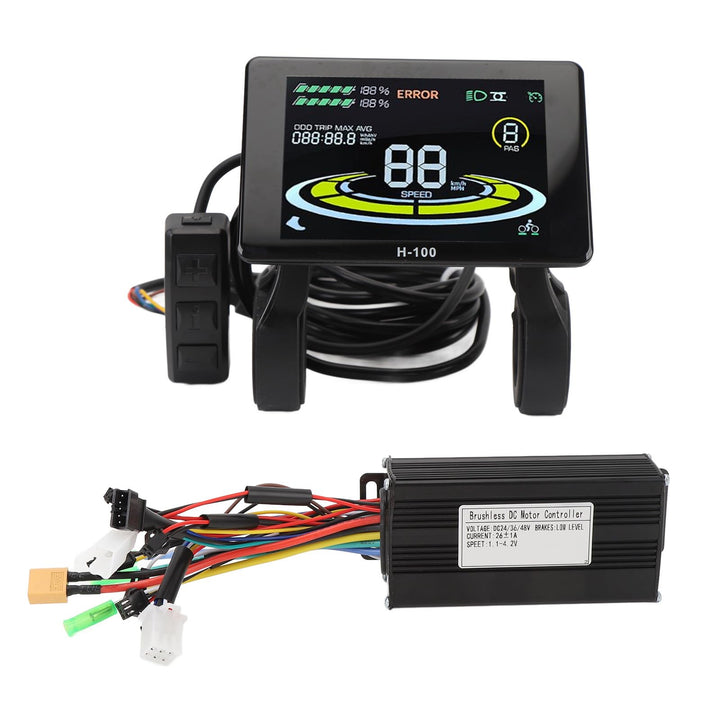 BuyWeek E-Bike Brushless Motor Controller Kit, 36V 48V 500W 750W 26A 3 Modus Sinuswelle Controller m