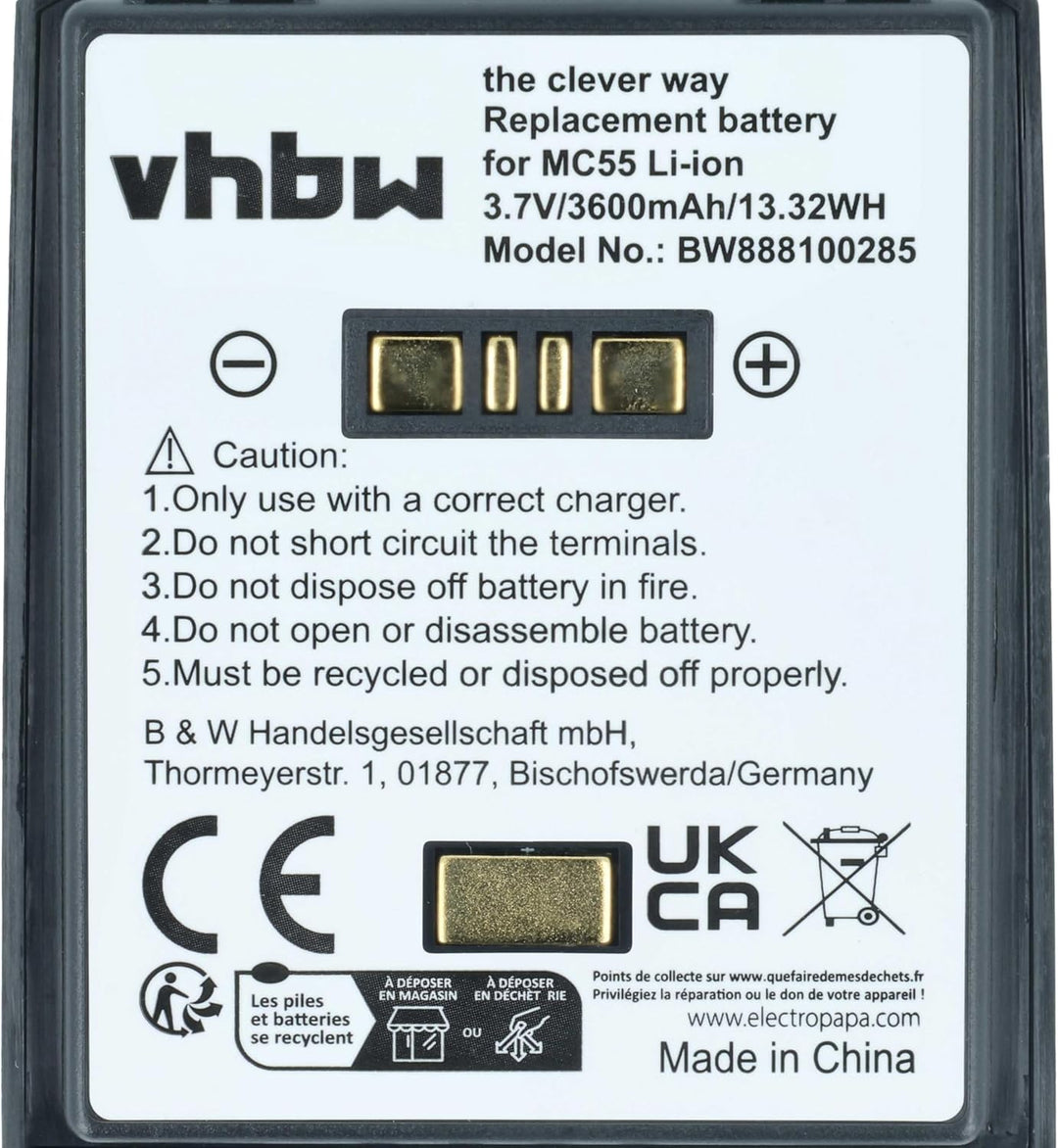 vhbw 5X Akku Ersatz für Symbol BTRY-MC55EAB02, 82-111094-01, U60493 für Mobilcomputer PDA Scanner (3
