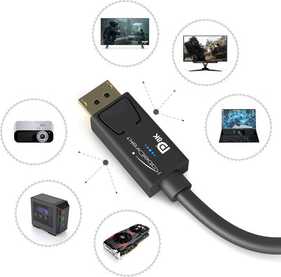 KabelDirekt – 8K DisplayPort Kabel & DP Kabel, mit A.I.S. Schirmung & offizieller VESA Zertifizierun