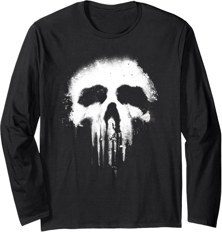 Marvel The Punisher Scary Grungy Skull Logo Langarmshirt