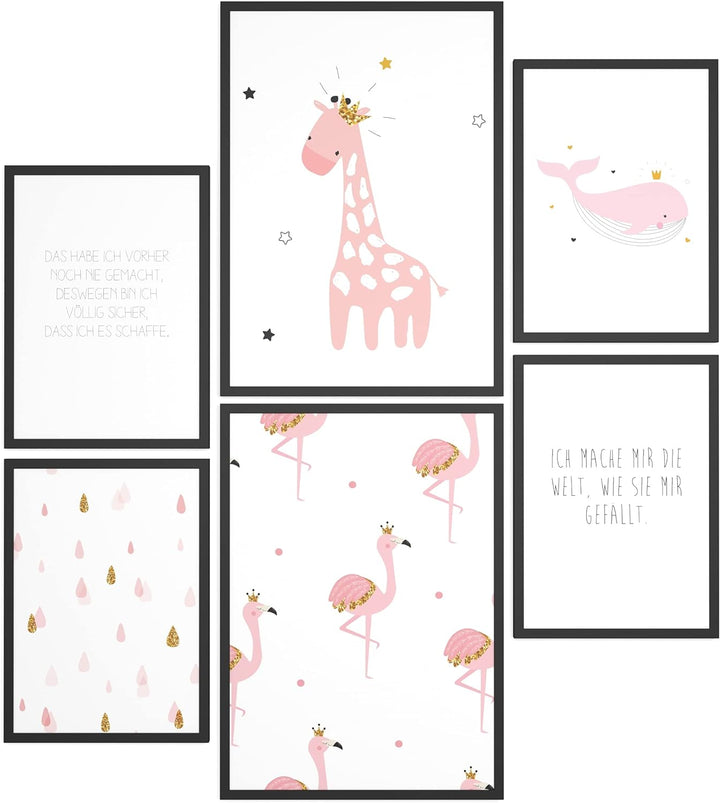 Papierschmiede® Bilder Kinderzimmer Kids Mood Poster Set Mädchentraum, Kinderzimmer Bilder Babyzimme
