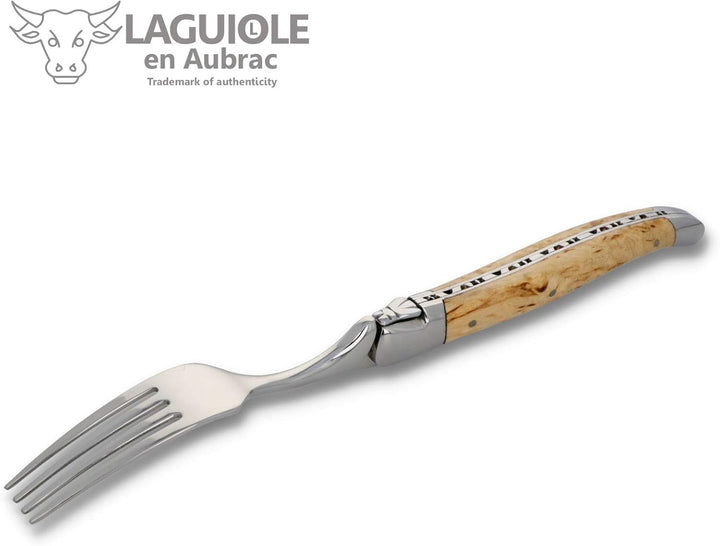 LAGUIOLE en Aubrac 6er Set Gabeln - Gemischte Hölzer Passend zu den Steak-Messern aus Frankreich Sta