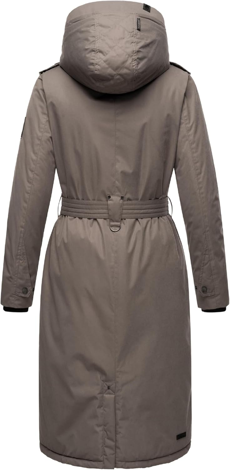 Navahoo Damen Wintermantel Warmer Parka lang mit hohem Kragen und weicher Kapuze Hokulanii XS-XXL M