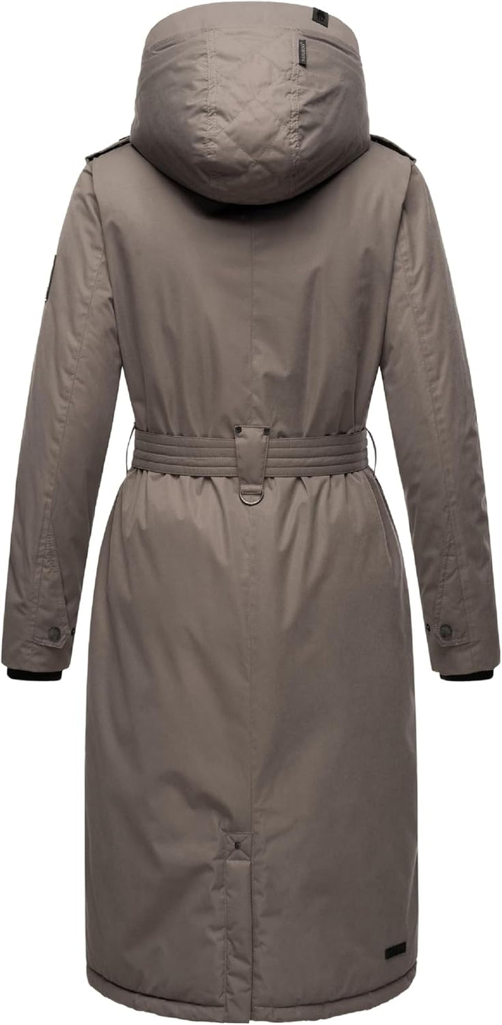 Navahoo Damen Wintermantel Warmer Parka lang mit hohem Kragen und weicher Kapuze Hokulanii XS-XXL L