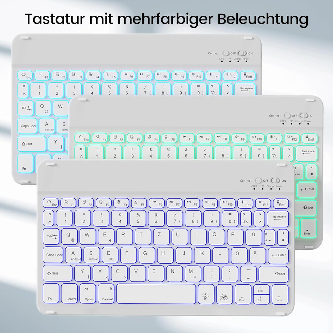 Tastatur Hülle für iPad 9. / 8. / 7. Generation 10,2 Zoll, 360° Schutz TPU Hülle mit Abnehmbarer Bel