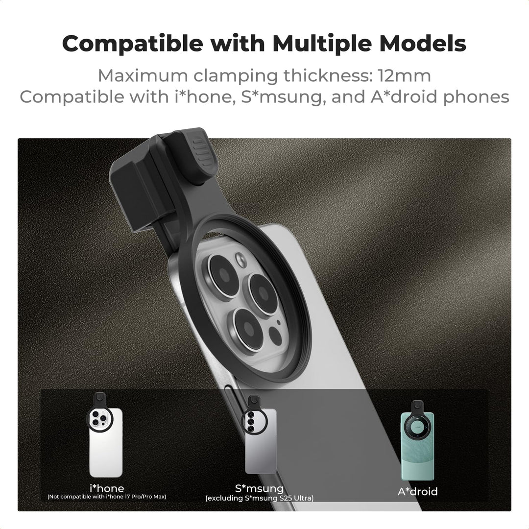 K&amp;F CONCEPT 58mm Universeller Filterclip für Handy mit Druckknopf | kompatibel mit iPhone 16/15/14/1