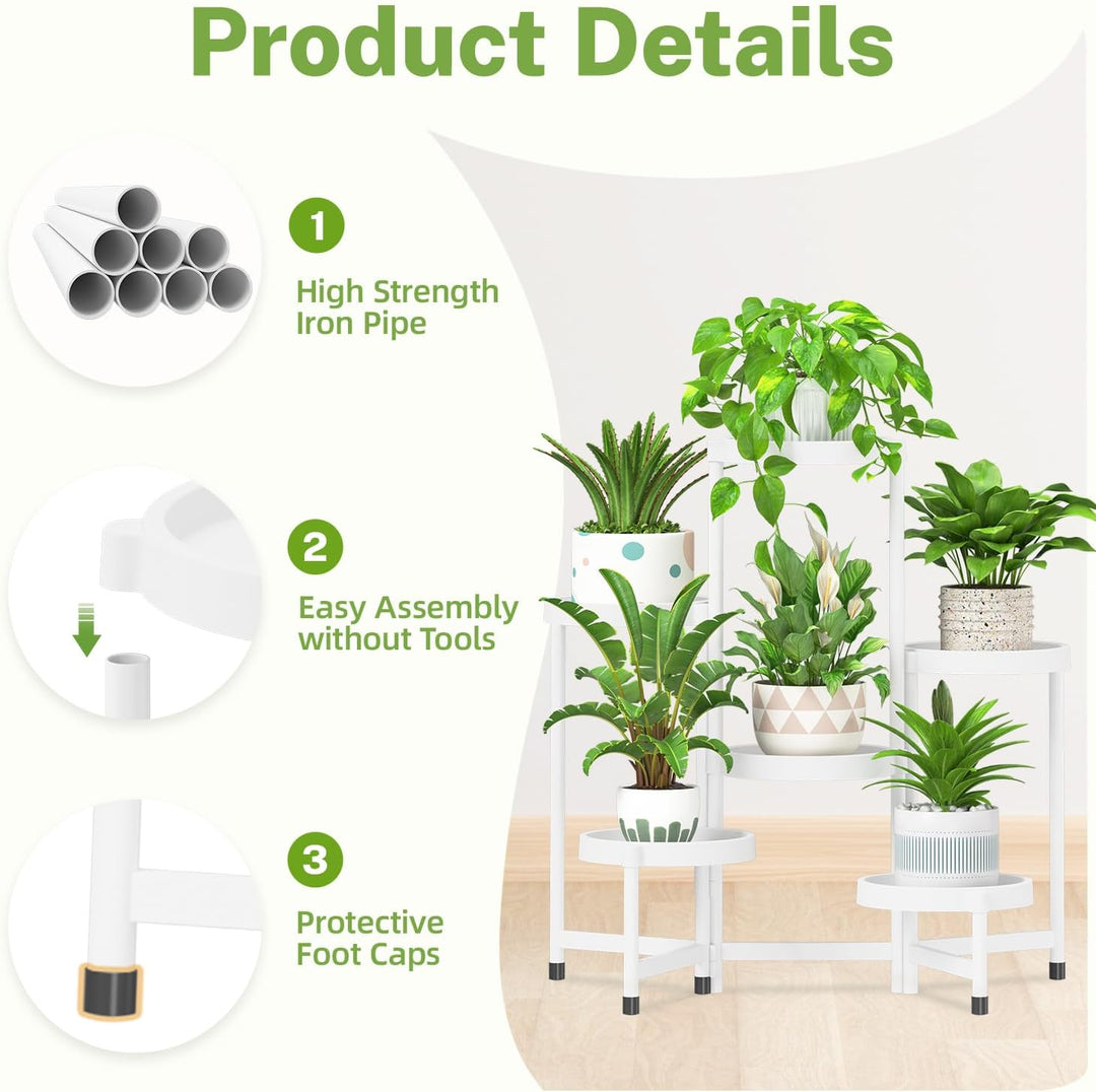 iDavosic.ly Pflanzenständer Metall Kunststoffe mit 6 Ebenen, Blumenständer Plant Stand Indoor Outdoo
