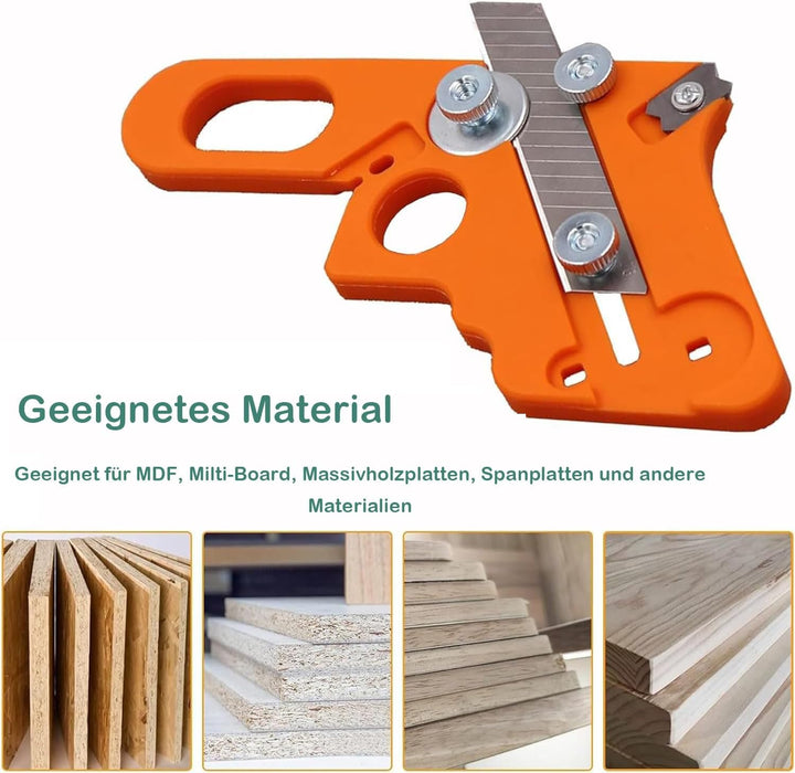 KEWAYO Manueller Kantenschneider für Umleimer, Edge Banding Trimmer mit 10 Klingen und 4 runden Kant