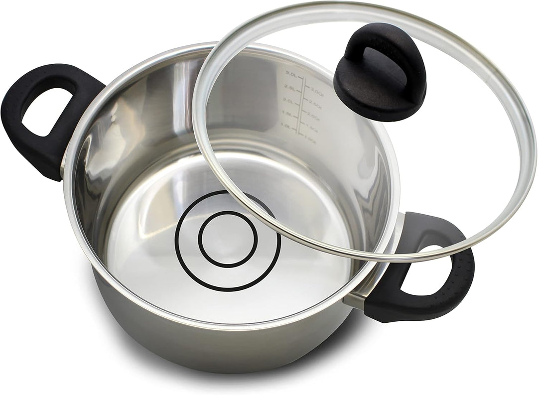 ELO 12217 Fleischtopf m.GD 16 cm Serie Turmalin, Induktion, Edelstahl satiniert, rutschfeste Kunstst
