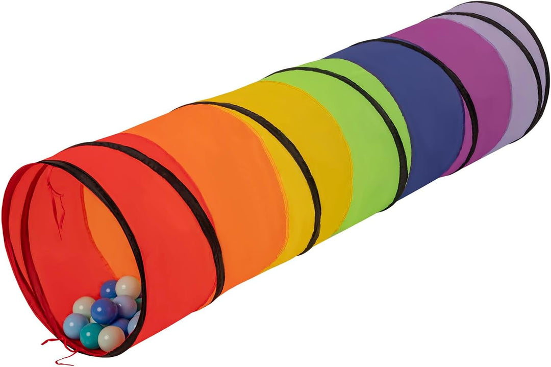 Selonis Pop-Up Tunnel Mit 900 Bälle Für Kinder Krabbel Spieltunnel, Mehrfarbig:Mint/Babyblau/Türkis/