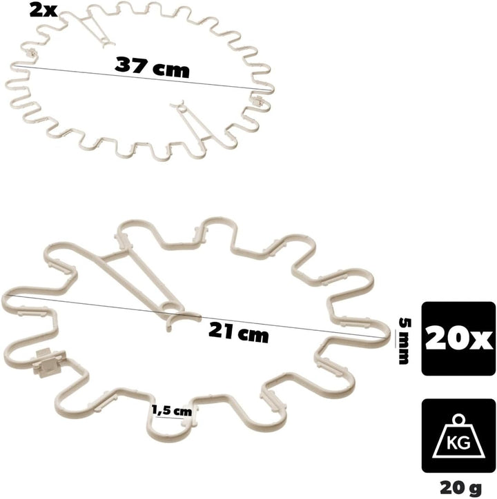 KADAX Staudenhalter Rund Ø 21 cm im 20er Set, Pflanzenhalter aus Kunststoff, Pflanzenstütze, Stauden
