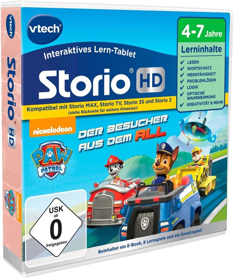 Vtech 80-194604 Storio MAX XL 2.0 Kindertablet, Mehrfarbig & 80-274104 - Lernspiel für Tablet - Paw