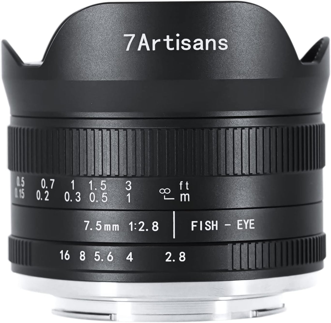 7artisans 7,5 mm f2.8 Mark II APS-C Fischaugen-Weitwinkelobjektiv für Fujifilm FX spiegellose Kamera