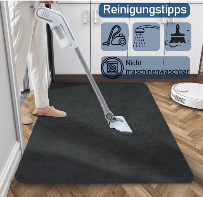 Schmutzfangmatte 40x60cm,Superdünn Innen Fussmatte,Saugfähiges Rutschfester Teppich,strapazierfähige