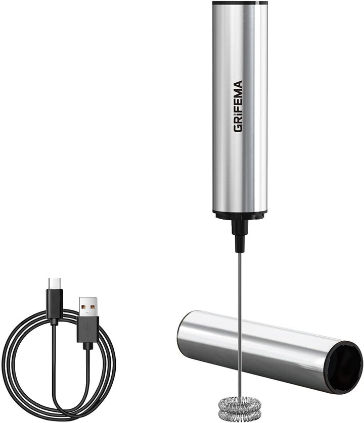 GRIFEMA Milchaufschäumer Stab Elektrisch, Tragbar Milk Frother Aufladbar, 13000 U/min, handmilchaufs