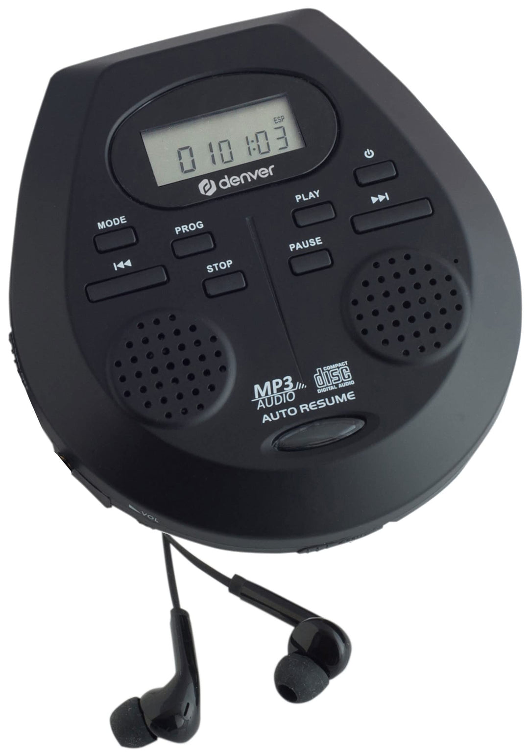 Denver DMP-395B Tragbarer CD-Player CD, CD-R, CD-RW, MP3 Inkl. Lautsprecherbox Schwarz, Schwarz