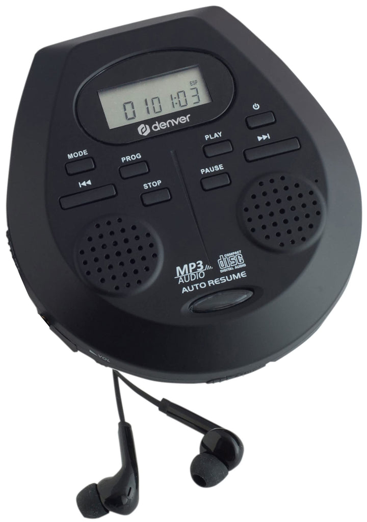 Denver DMP-395B Tragbarer CD-Player CD, CD-R, CD-RW, MP3 Inkl. Lautsprecherbox Schwarz, Schwarz