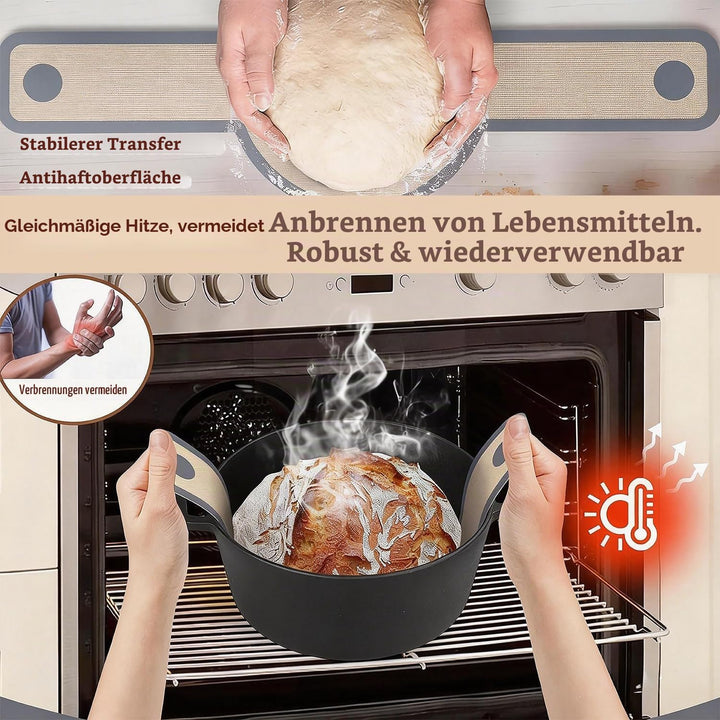 Sauerteig Starter Set, 650ml Gärglas, Klappbare Silikongärkörbe Rund Und Oval，30-Teilig Gärkorb Brot