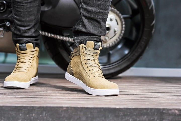 SHIMA SX-2 EVO Motorradschuhe für Herren - Atmungsaktiv, Verstärkte Leder Biker Motorradstiefel Männ