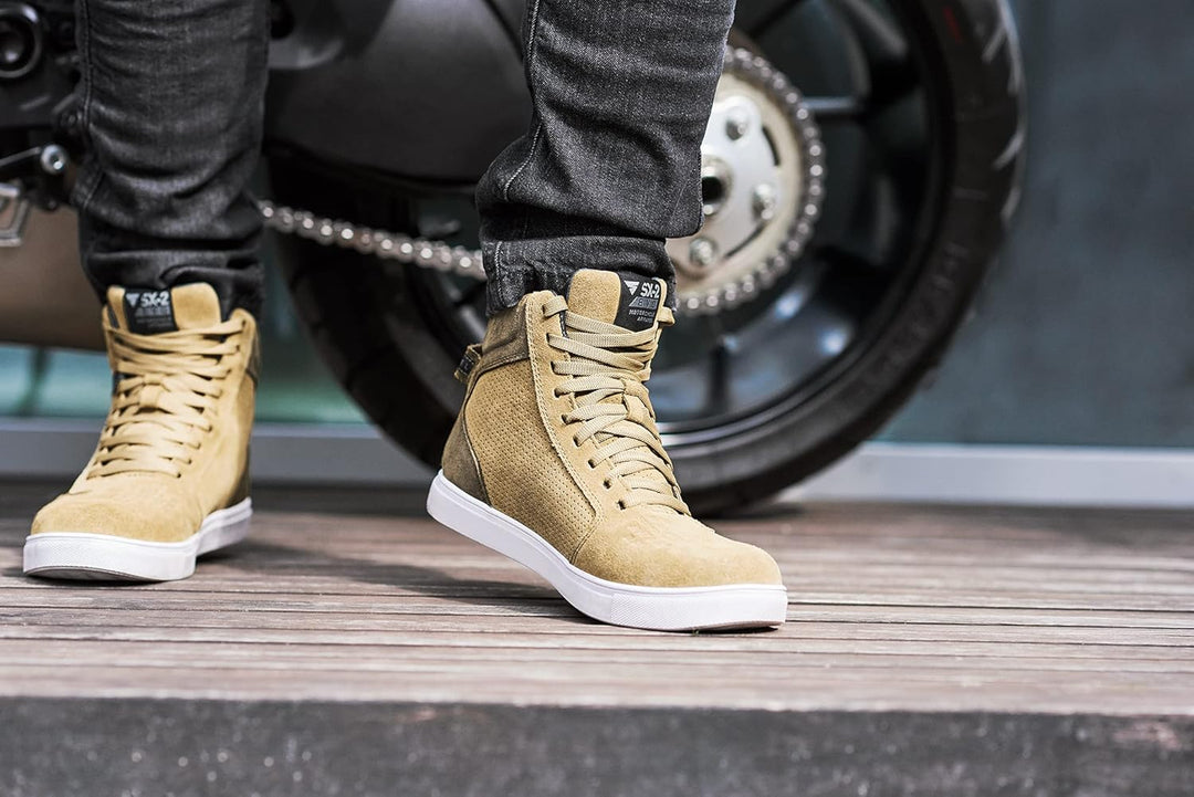 SHIMA SX-2 EVO Motorradschuhe für Herren - Atmungsaktiv, Verstärkte Leder Biker Motorradstiefel Männ