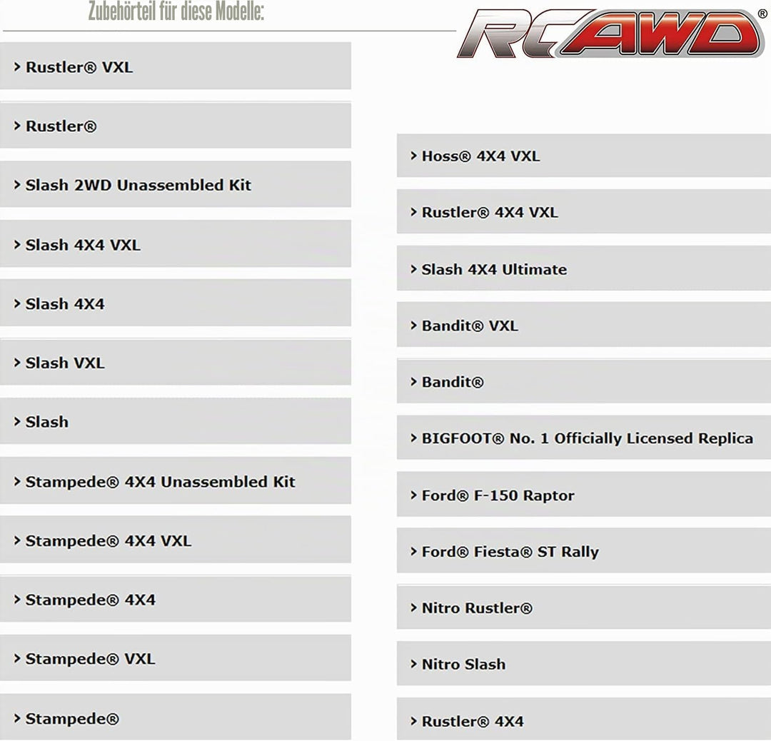 RCAWD Big Bore RC Stossdämpfer-Set für Slash 2WD, Hoss, Rustler 4X4 VXL, Slash 4X4, Bandit, Ford, Ni