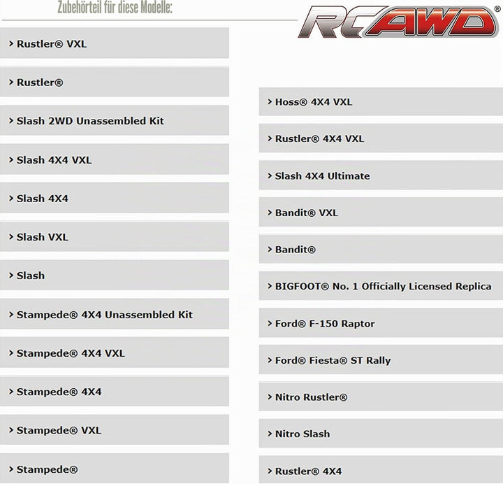 RCAWD Big Bore RC Stossdämpfer-Set für Slash 2WD, Hoss, Rustler 4X4 VXL, Slash 4X4, Bandit, Ford, Ni