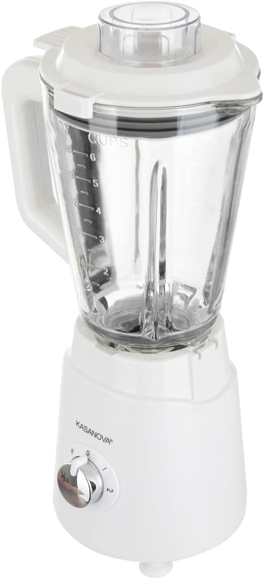 Kasanova 1 Standmixer LT 1,5 Glaskrug W1000 weiss, ABS-Kunststoff Glas Edelstahl 18/10 Elektronische